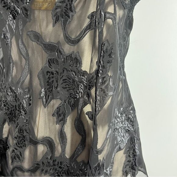 Vintage Victoria’s Secret Black Jacquard One Piece Bodysuit Negligee Great L - Picture 7 of 15
